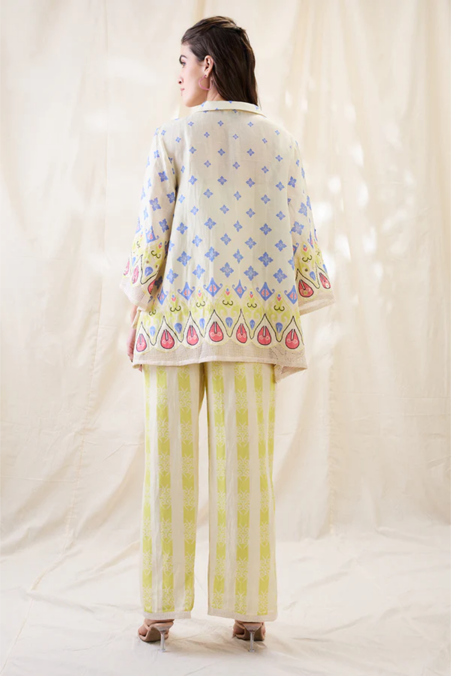Kitchra Appliqued co-ord set (Beige)