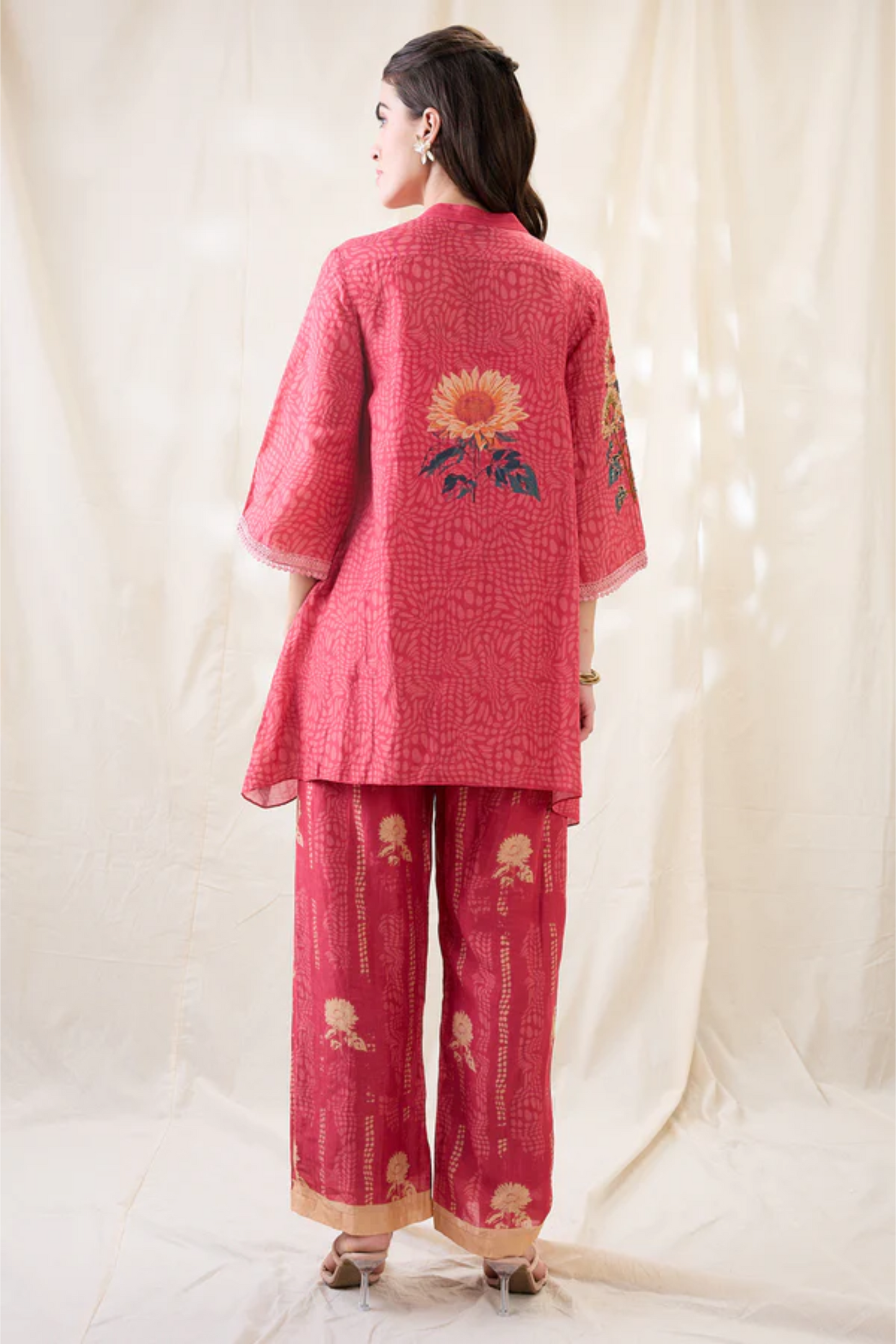 Ravya Embroidered co-ord set (Pink)