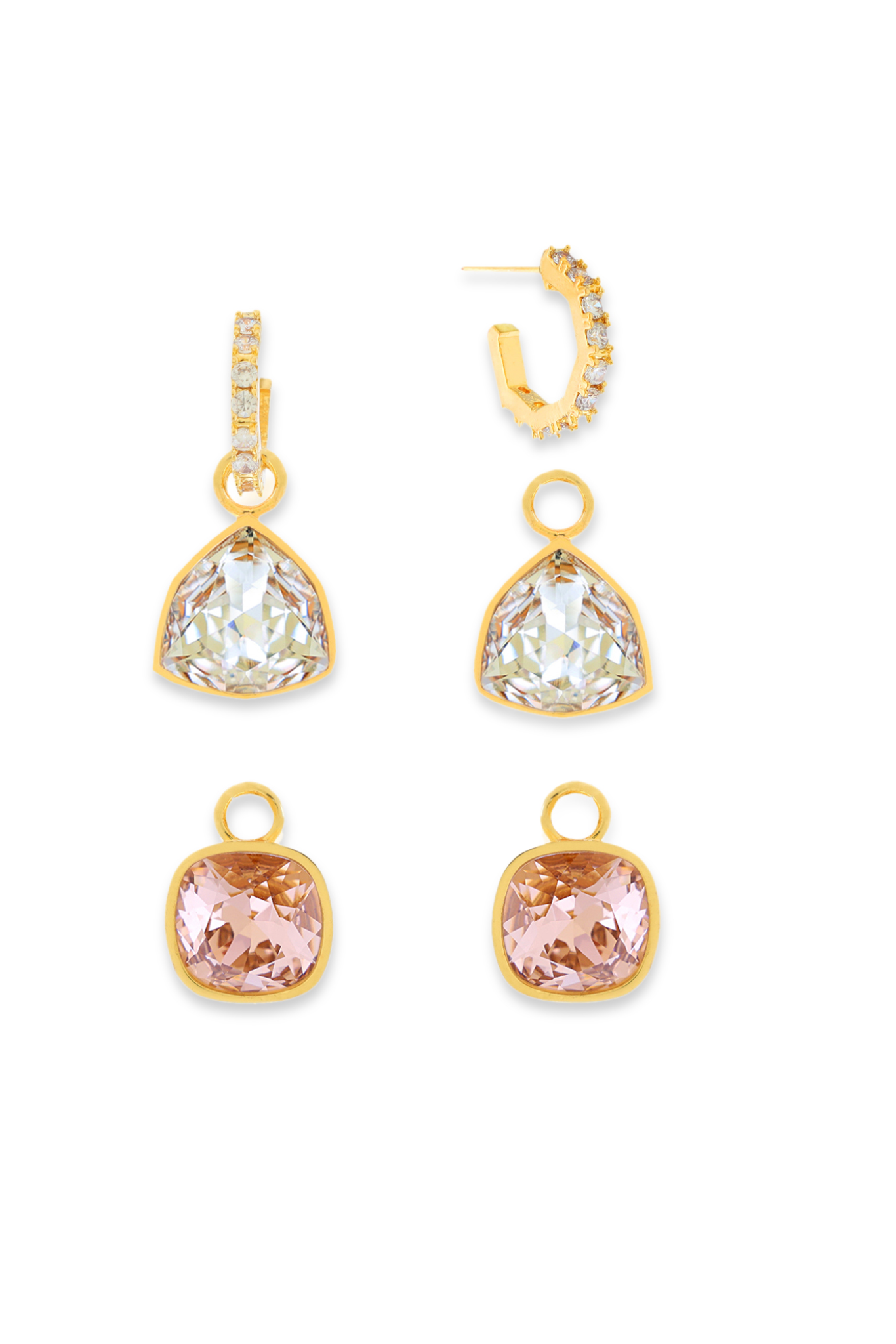 The Shift Earrings - Champagne and crystal
