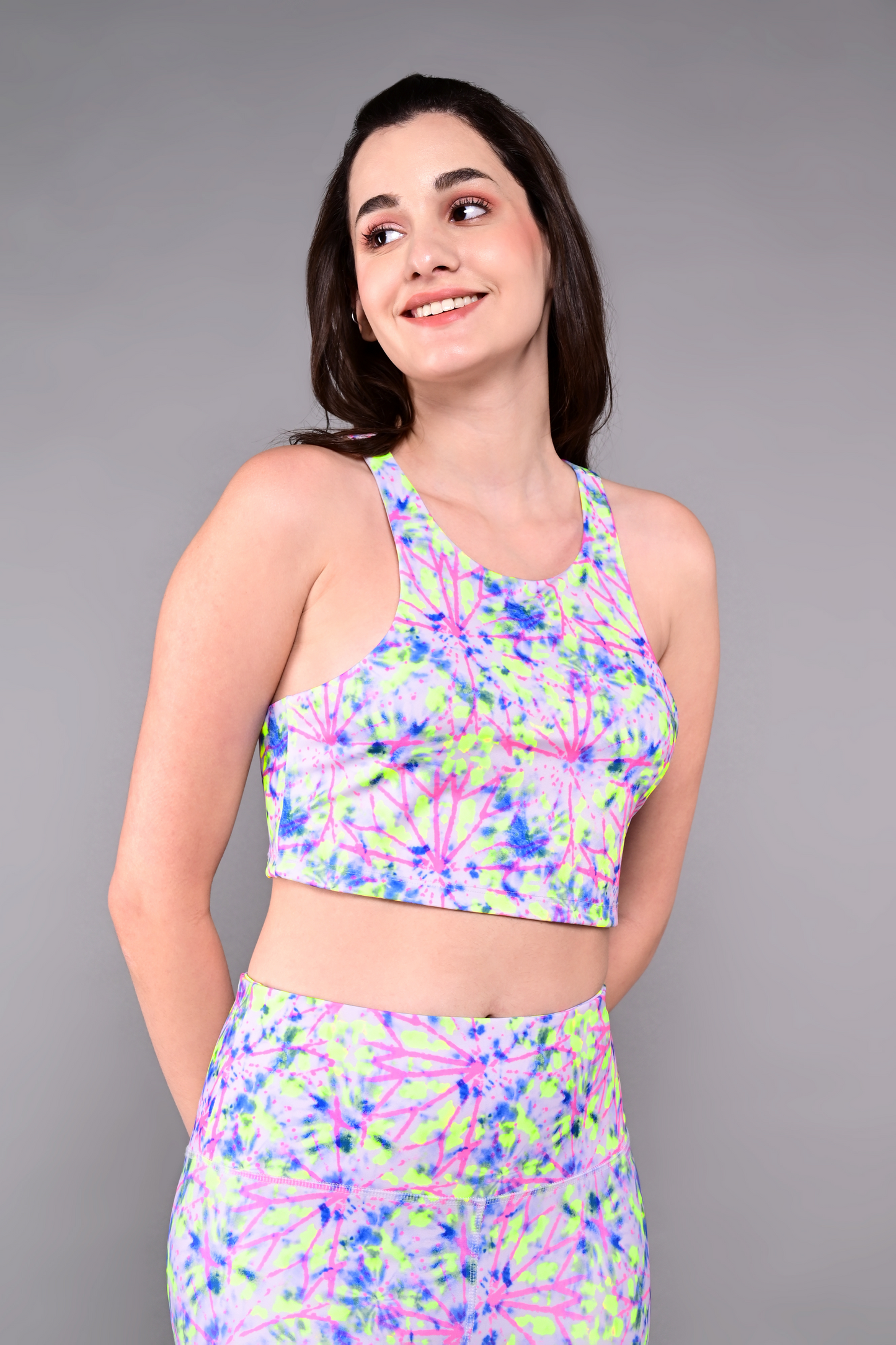 Multicolor Neon Crop Top