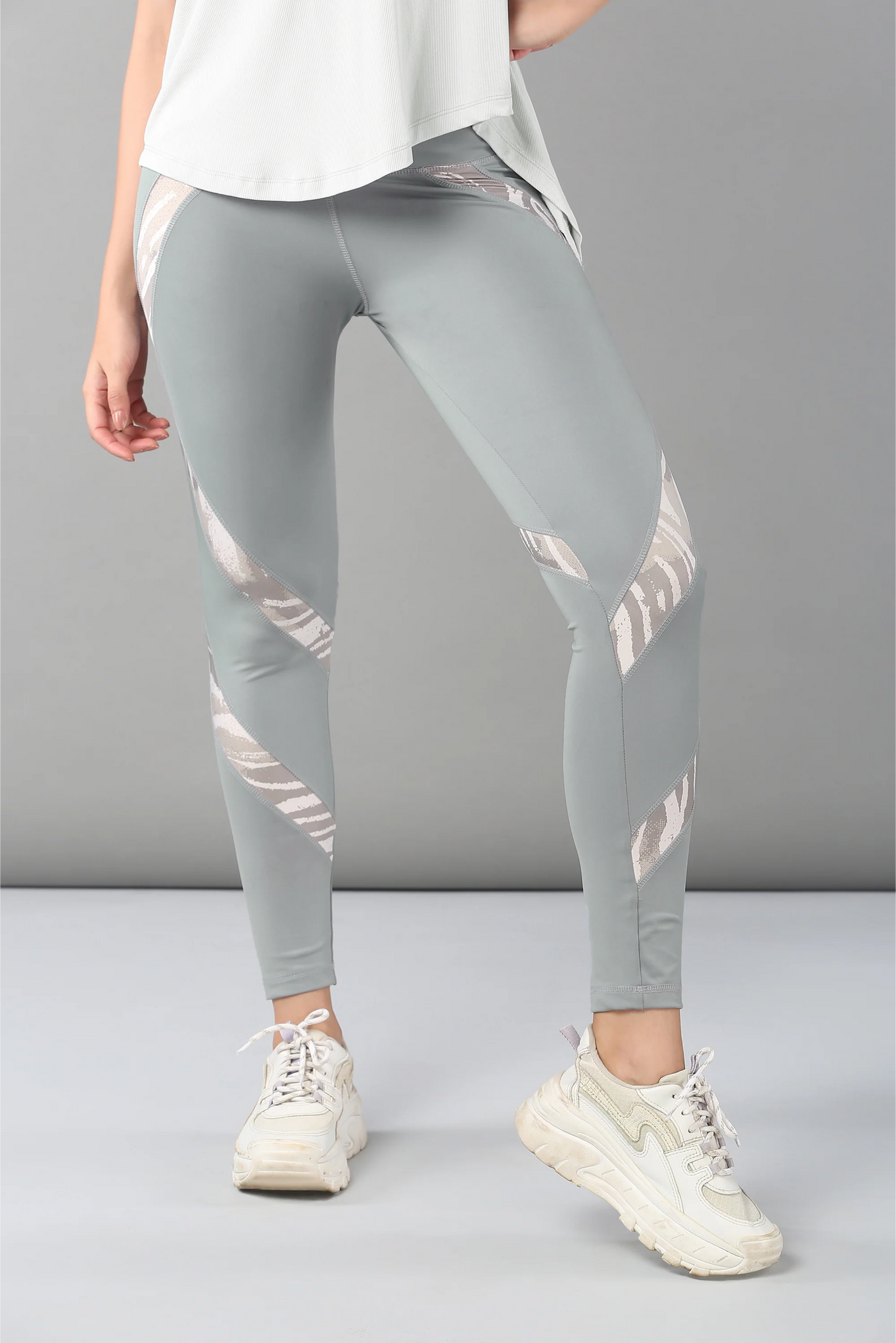 Grey Top With Patched Legging