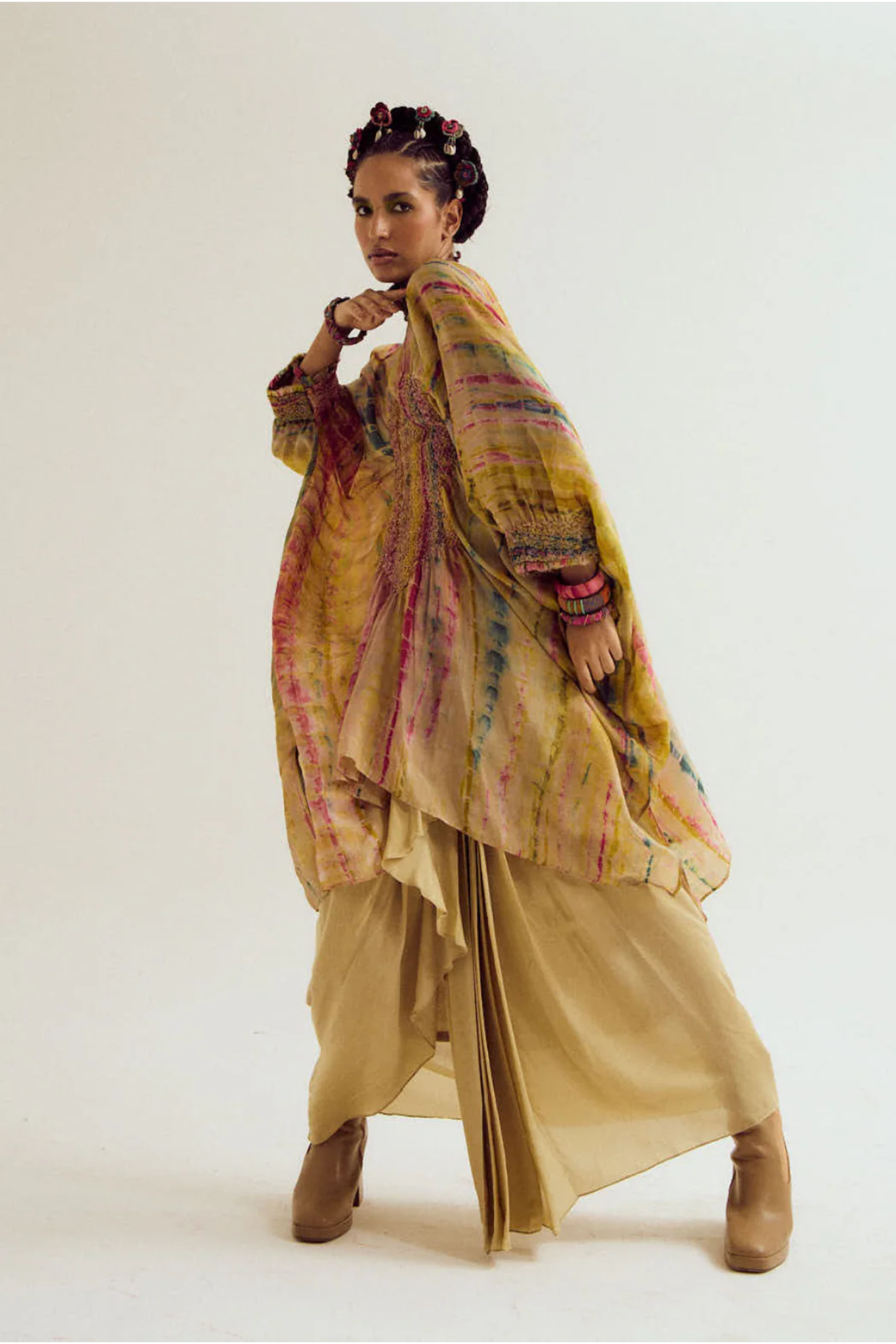 Marigold Tie Dye Kaftan Shirt