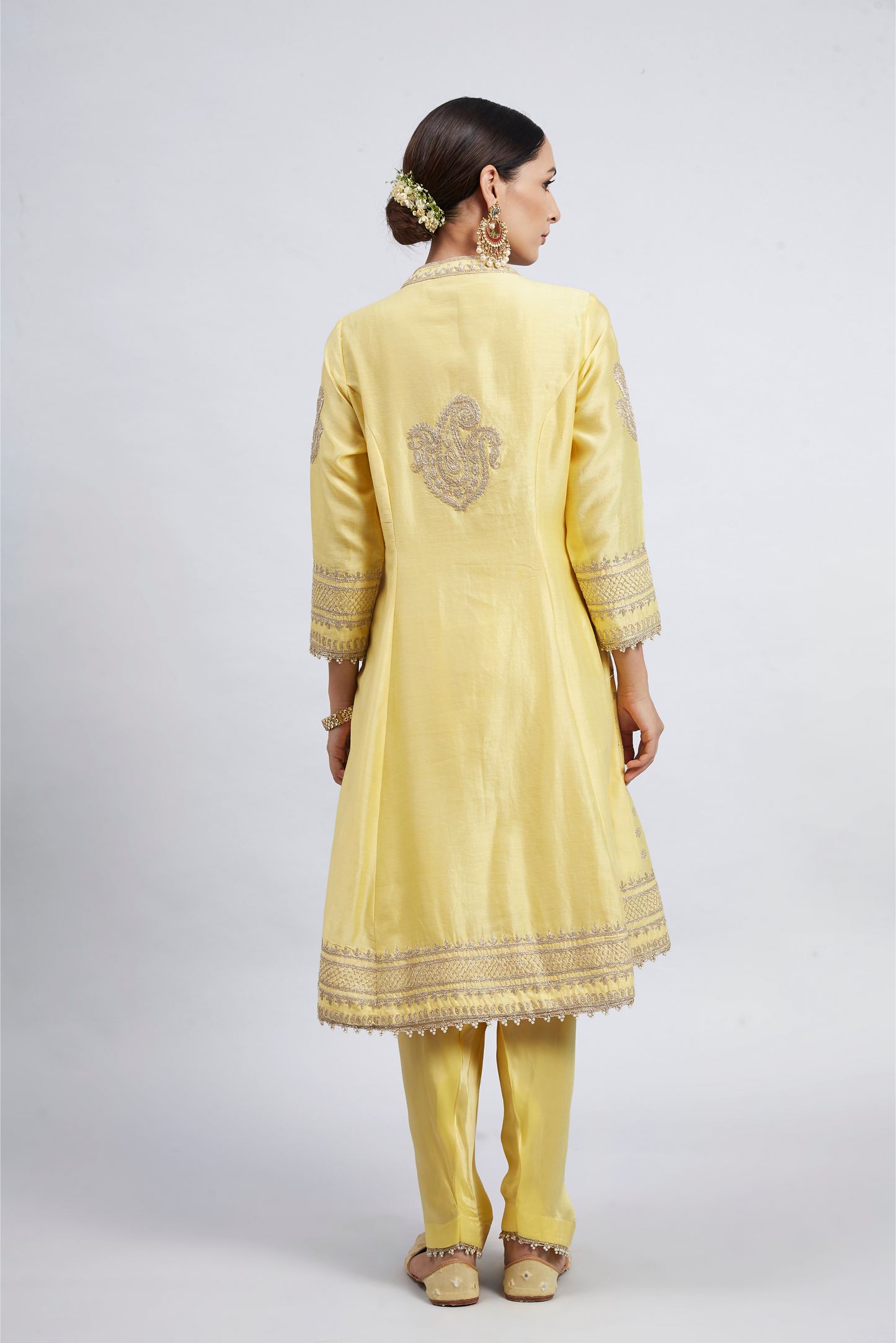 Naazira Embroidered Kurta Set - Daffodil Yellow