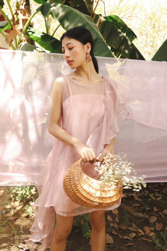 Mauve Organza Shift Dress