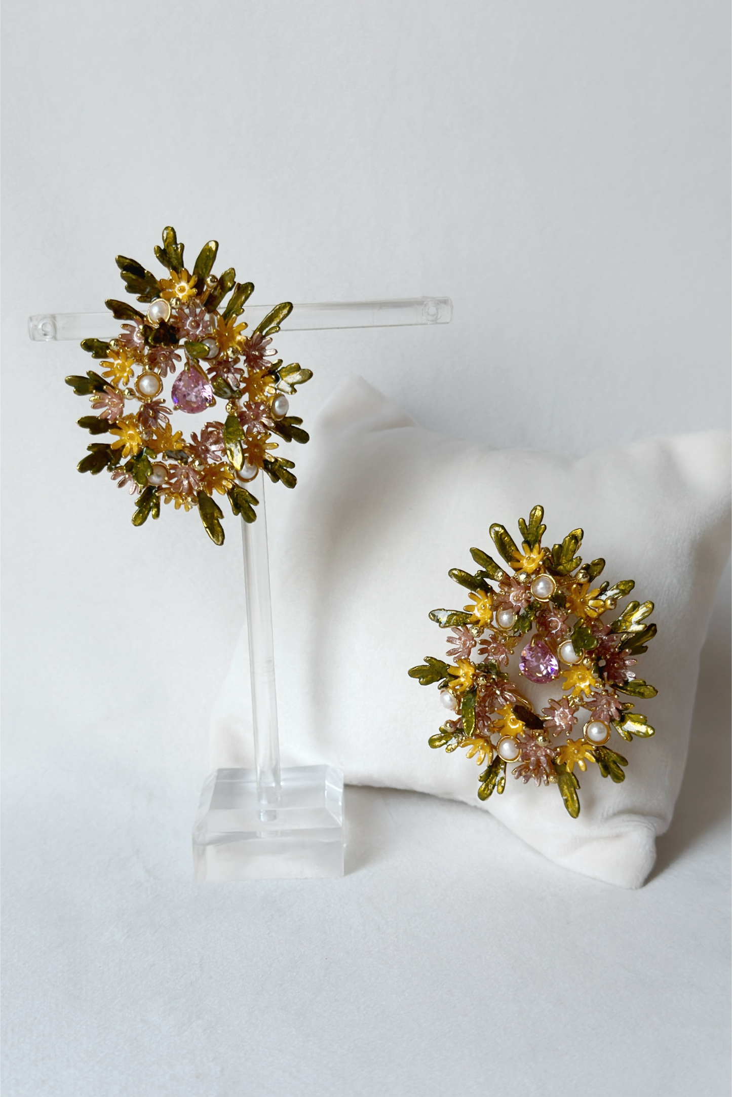 Enchanted Glade Earrings - Pastel Garden