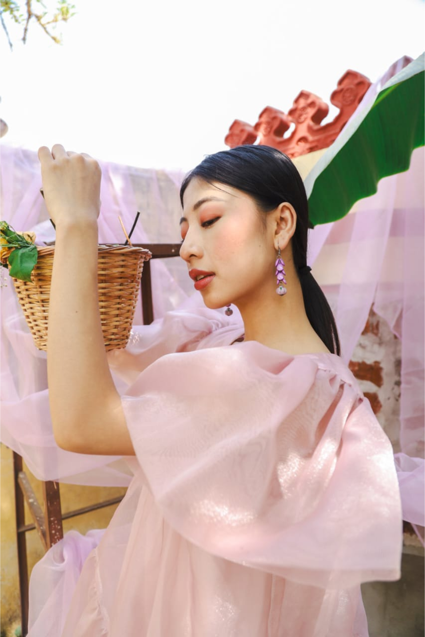 Mini Panelled Tier Dress- Mauve