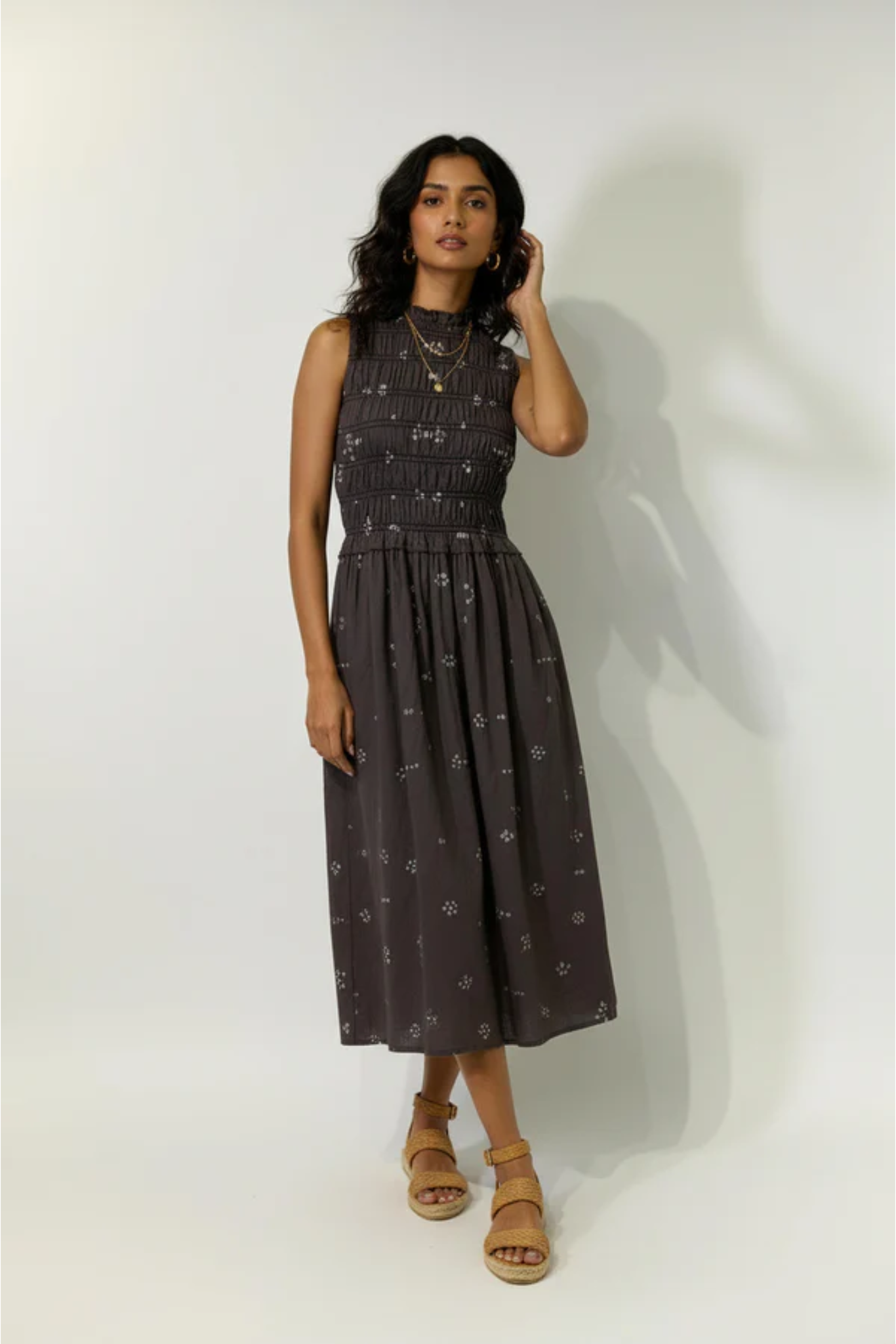 MIDSUMMER BANDHANI SMOCKED DRESS