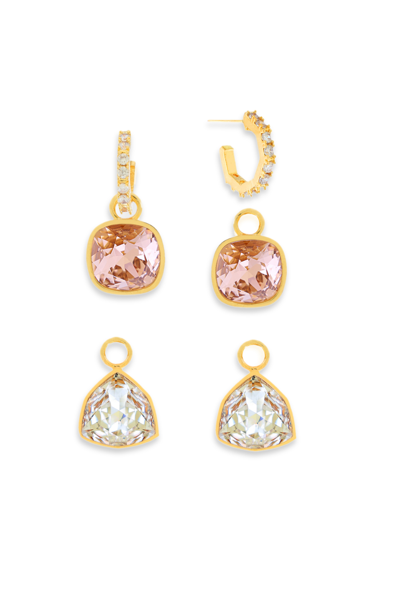 The Shift Earrings - Champagne and crystal