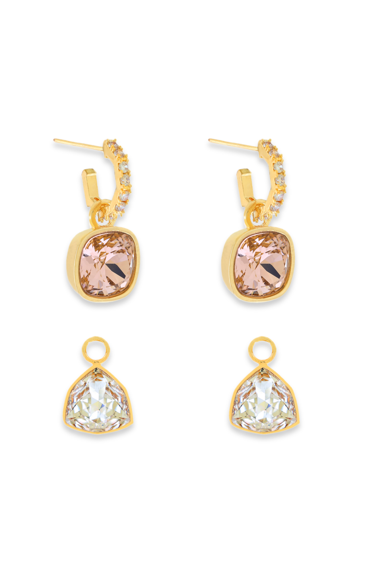 The Shift Earrings - Champagne and crystal
