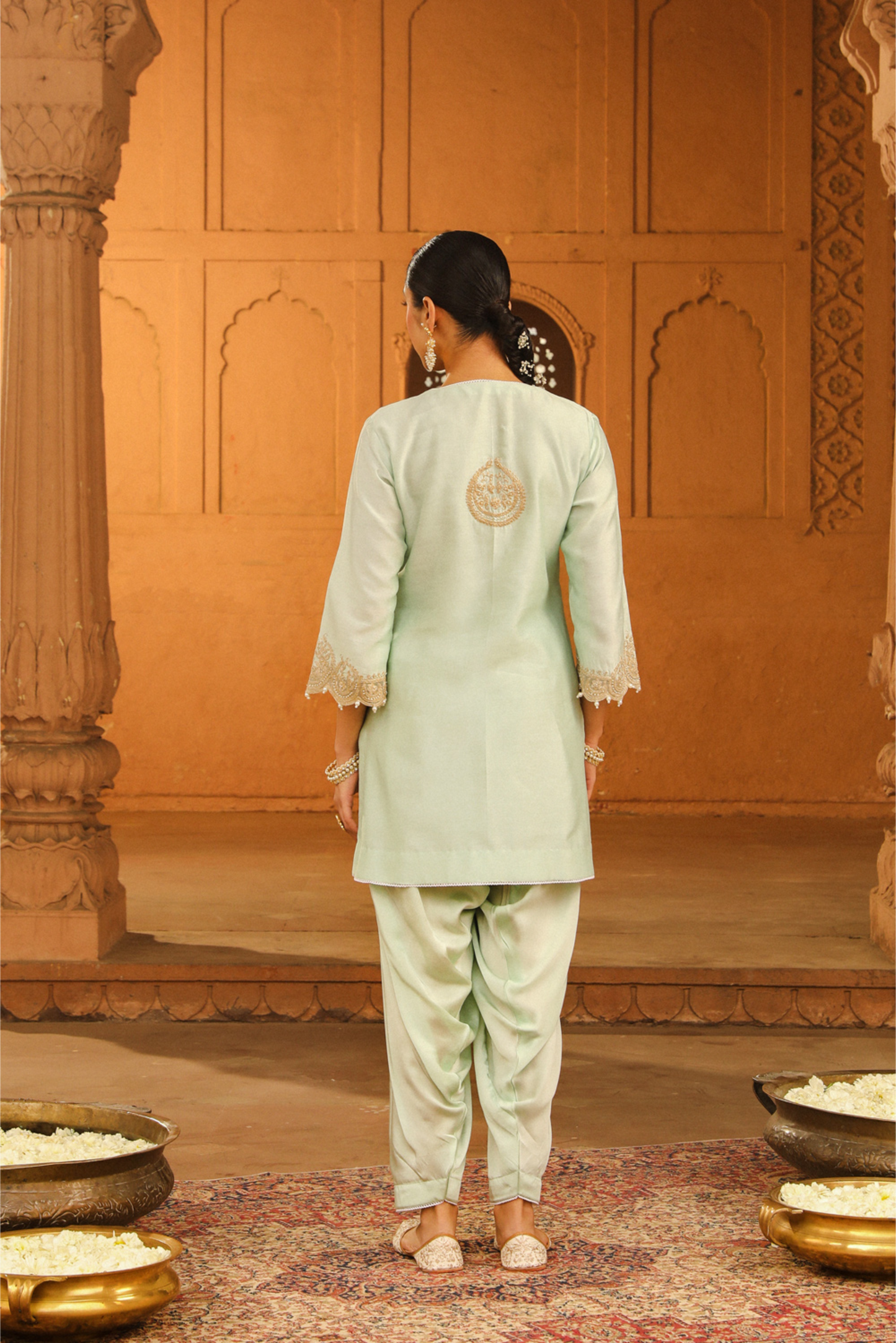 Arisa Short kurta with salwar - Misty Green