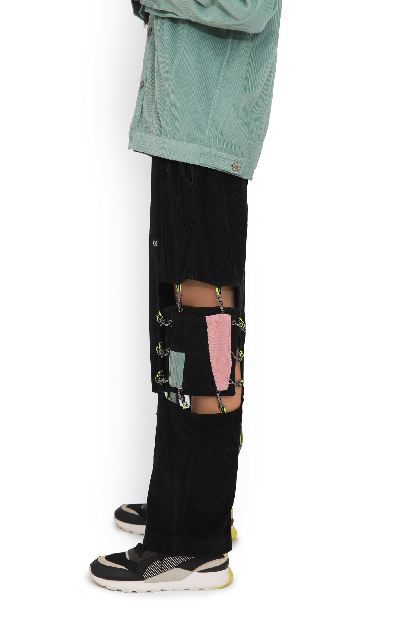 Black Hollow Cut Track Pants