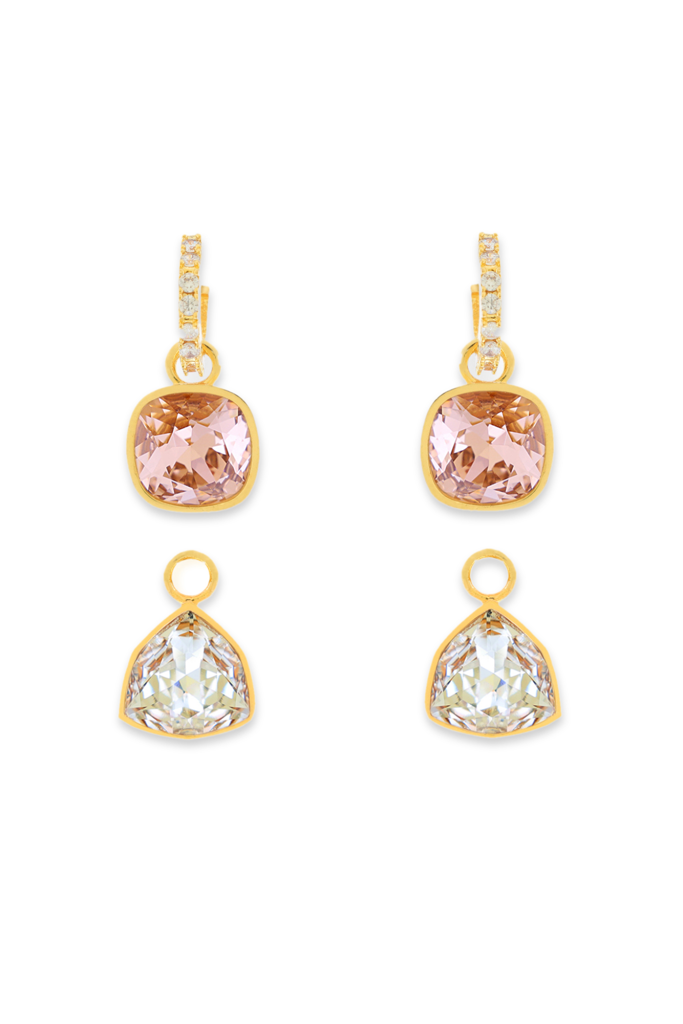 The Shift Earrings - Champagne and crystal