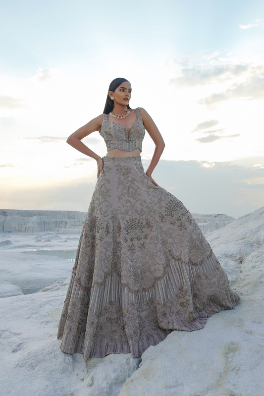 Slate stone lehenga ethnowave