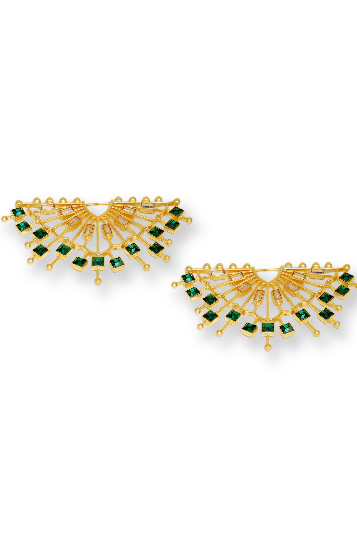 Cosmic Cadence Earrings - Emerald Green