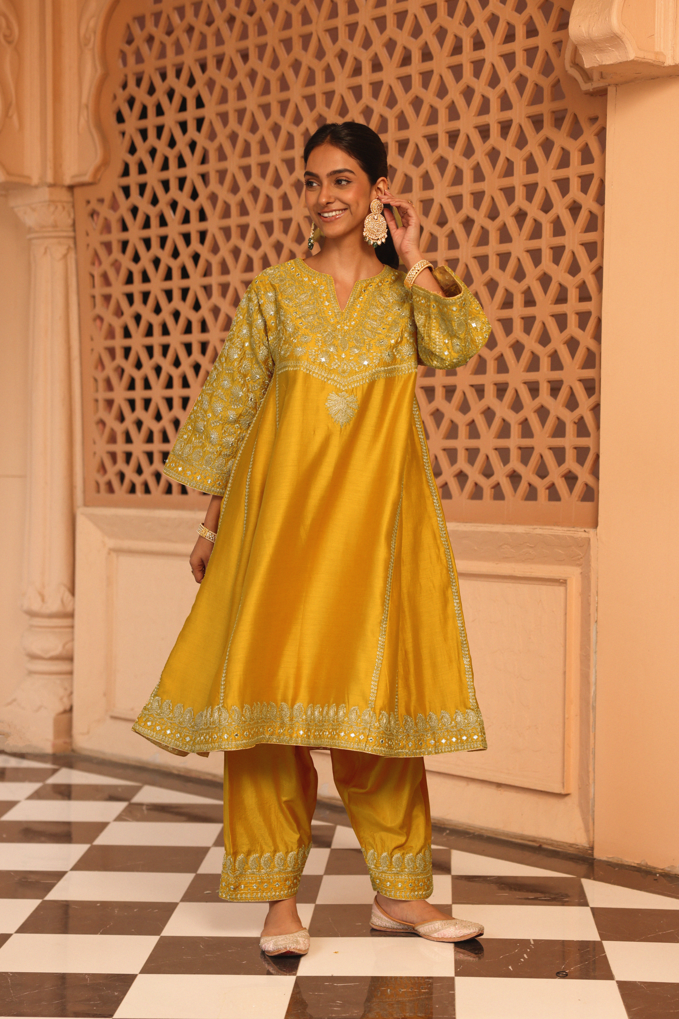 Aiman - Short Knee Length Chauga with Salwar