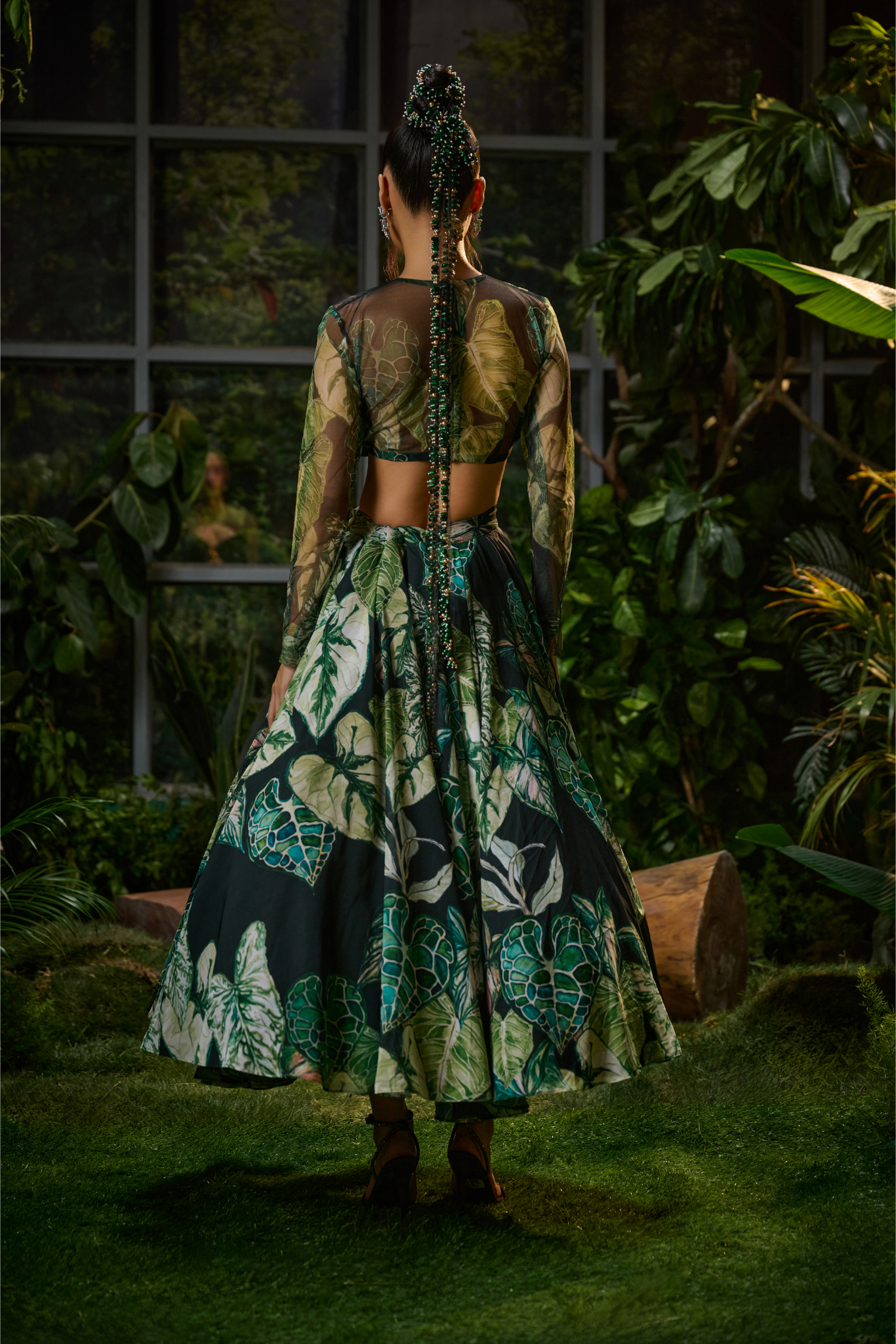 Forest green lehenga