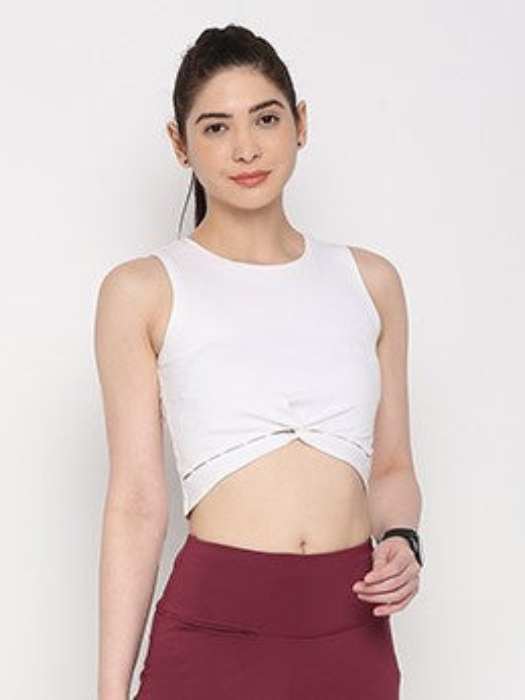 White Twisted Crop Top