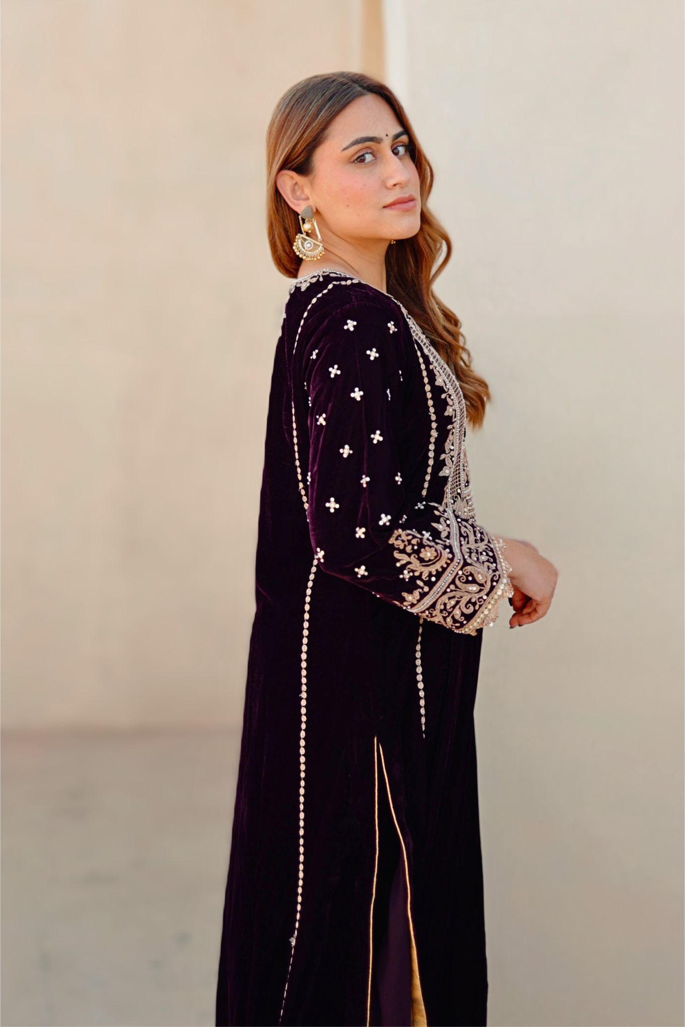 Marya - Long A-line Kurta with Salwar