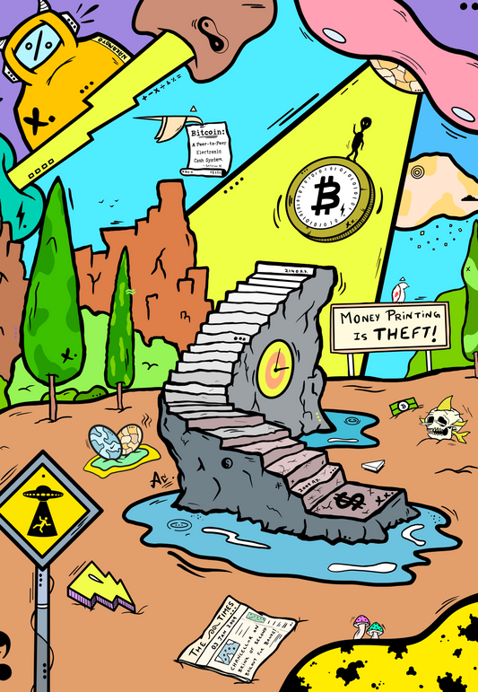 Story of Bitcoin (Satoshi's Divine Intervention) – Desk Art