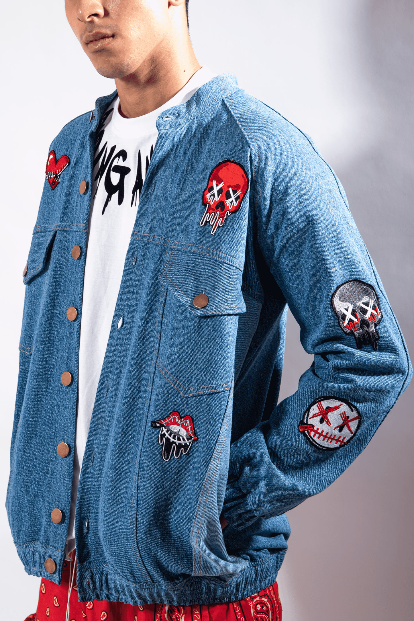 Patch Up Denim Bomber