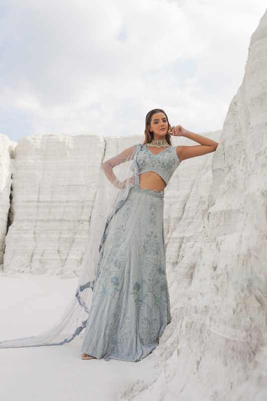 Twilight Steel lehenga ethnowave