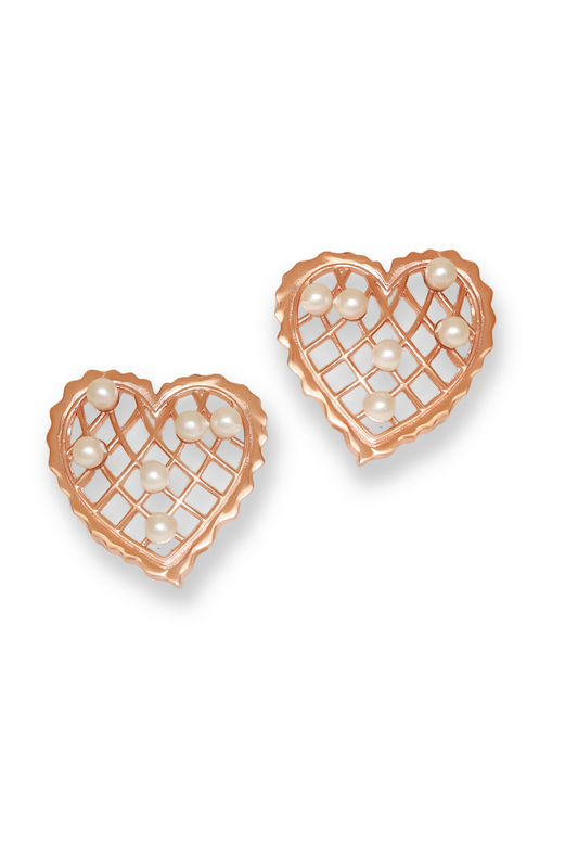 Whispering Heart Earrings - Rosegold