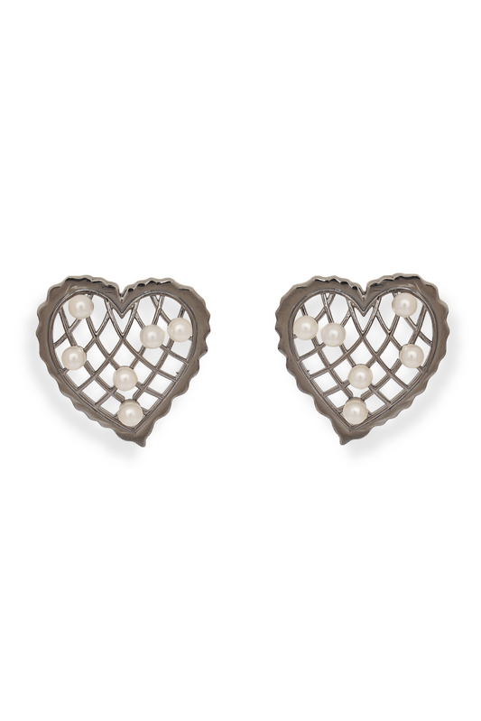 Whispering Heart Earrings - Gunmetal