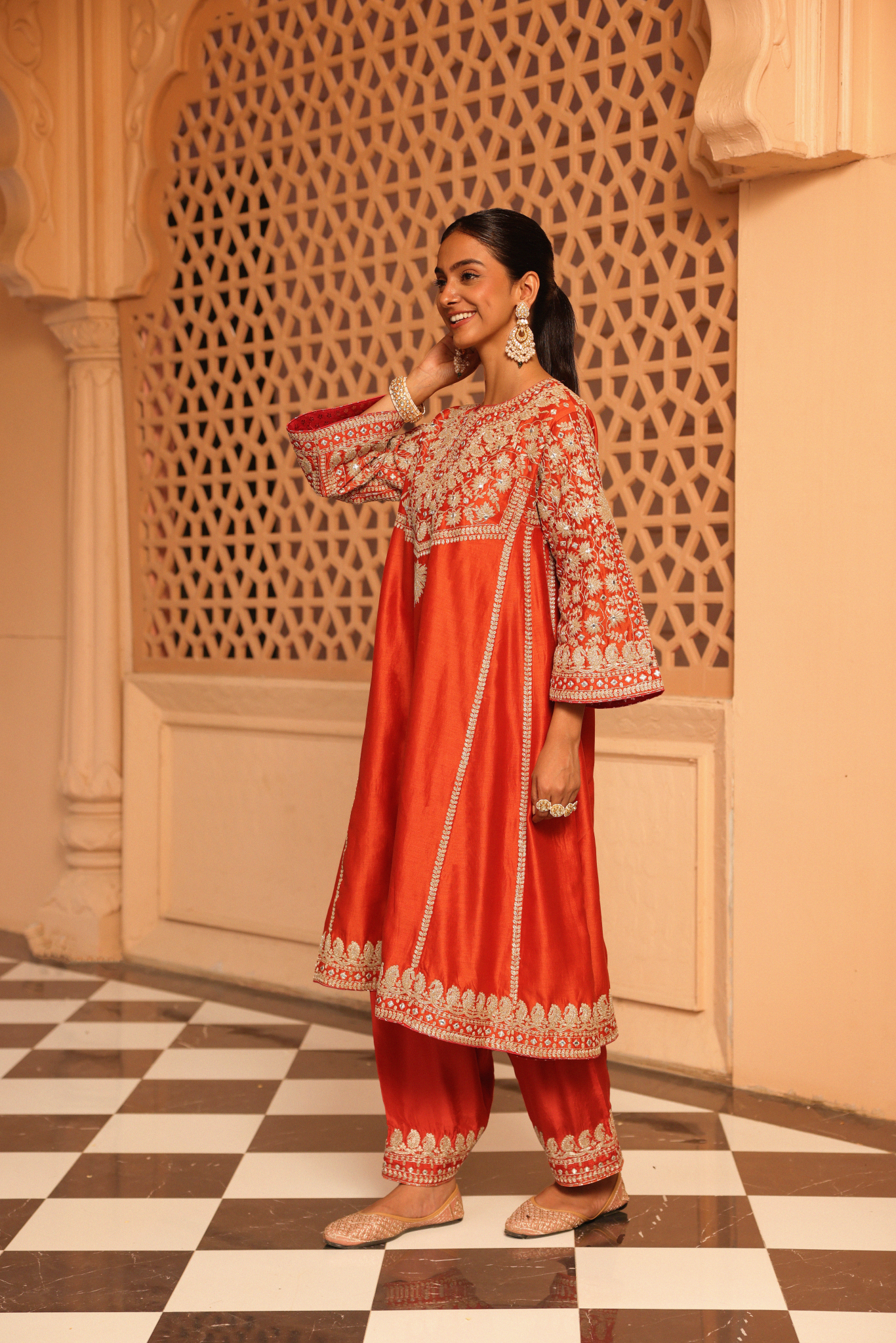 Aiman - Short Knee Length Chauga with Salwar