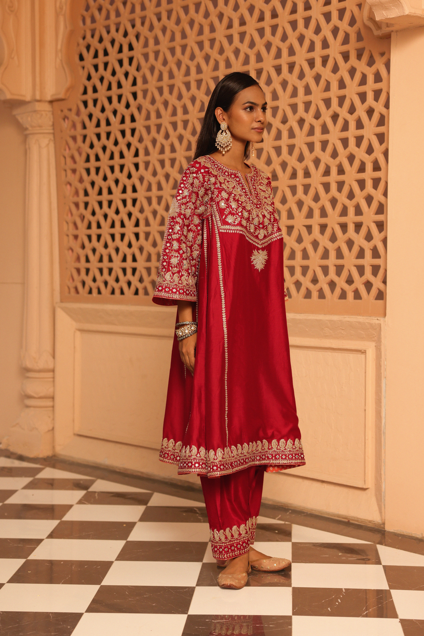 Aiman - Short Knee Length Chauga with Salwar