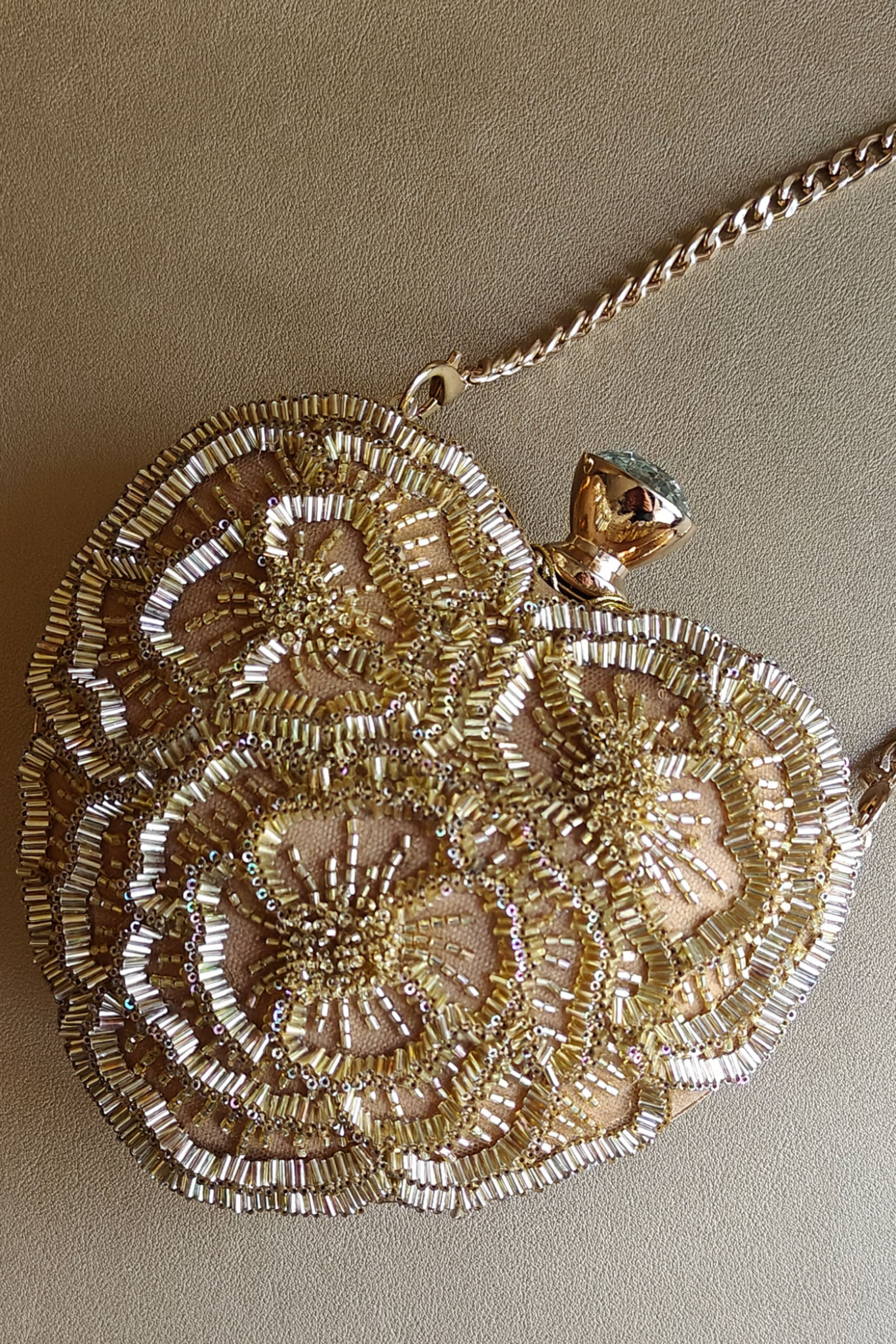 Floral Heart Bag - Gold