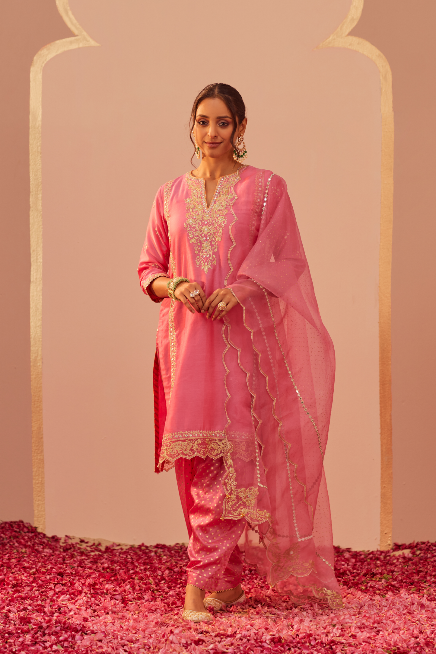 Aaima Kurta Salwar Set - Flamingo Pink