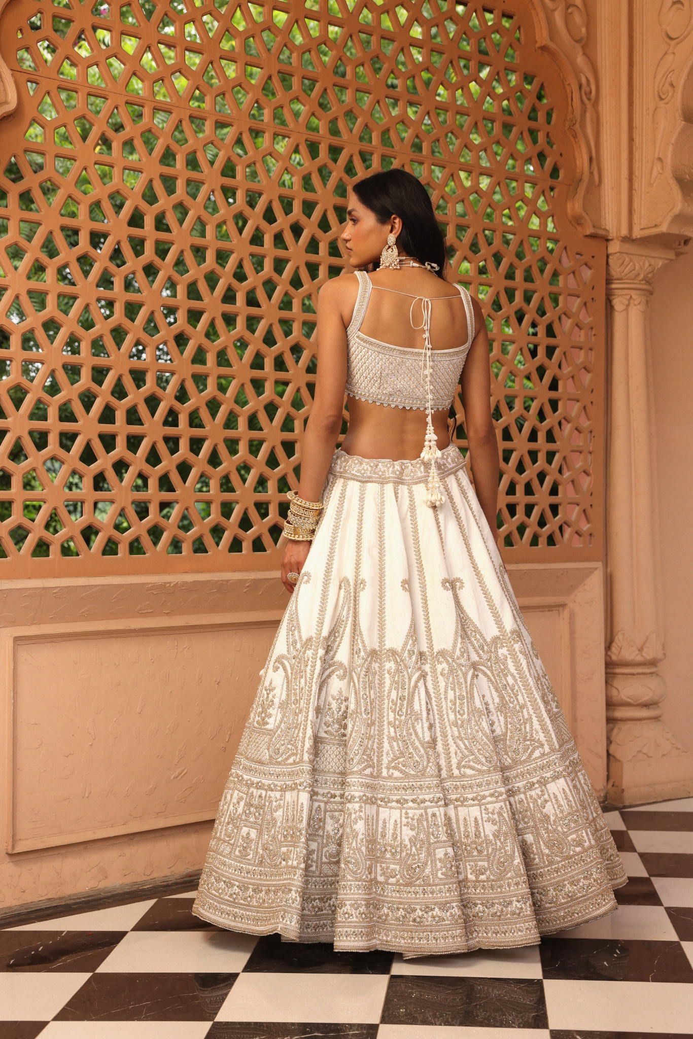 Iqra - Ivory Lehenga with Blouse and Dupatta