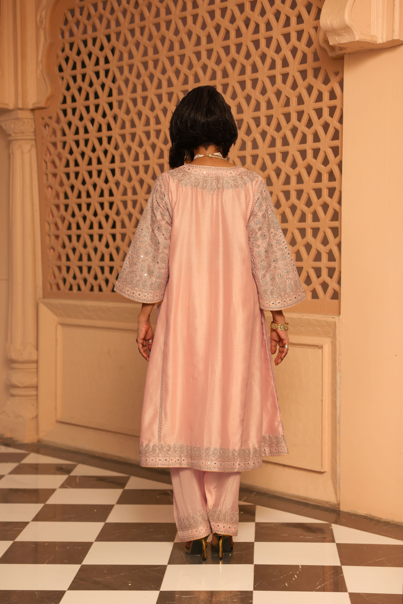 Aiman - Short Knee Length Chauga with Salwar and Odhni