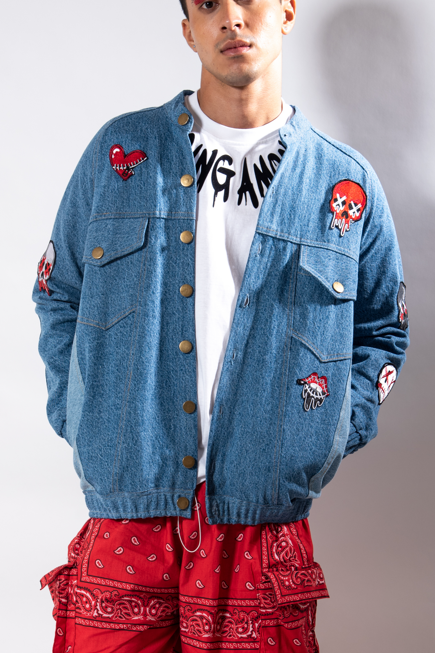 Patch Up Denim Bomber