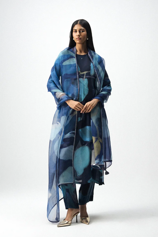 BLUE LAGOON ORGANZA DUPATTA