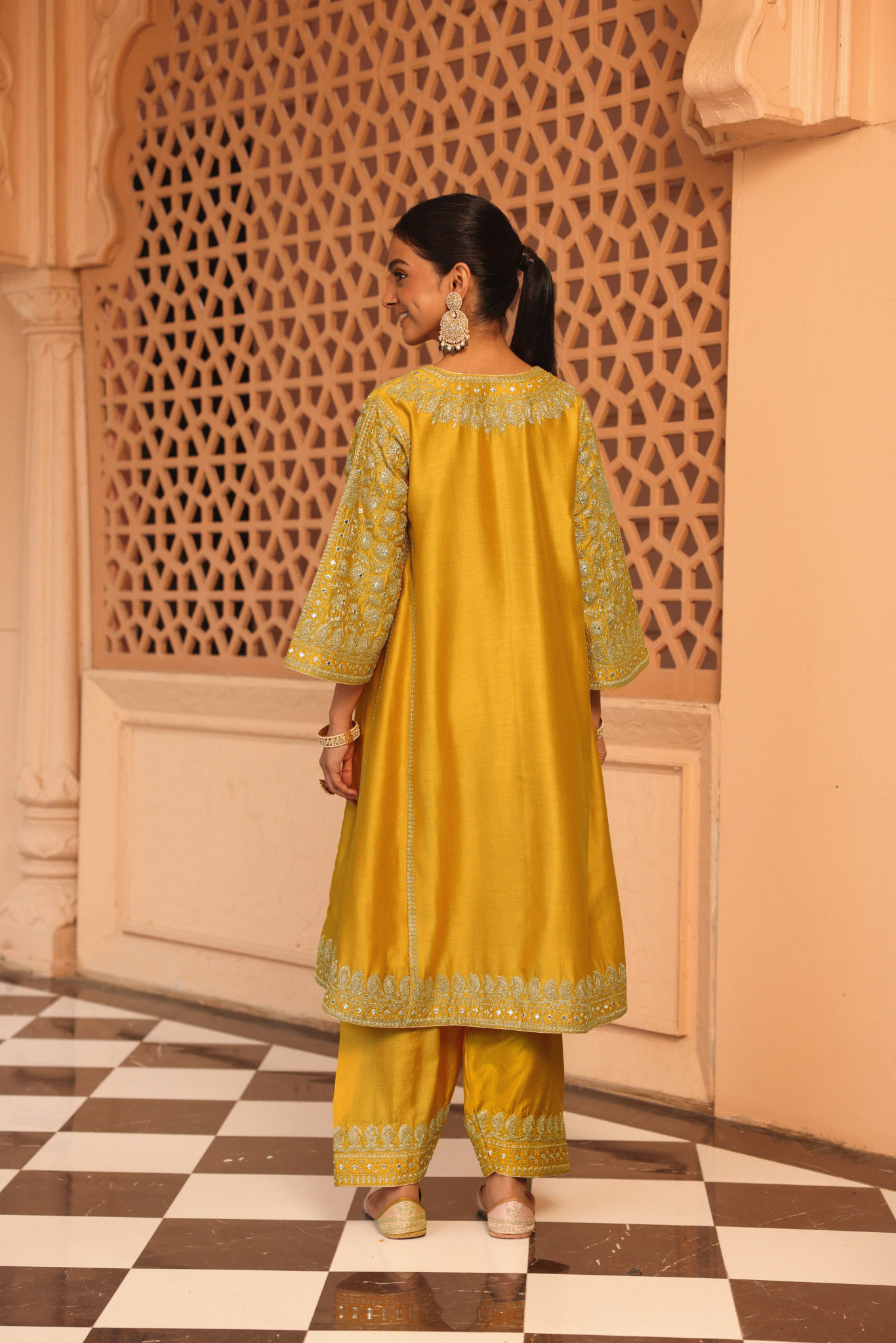 Aiman - Short Knee Length Chauga with Salwar