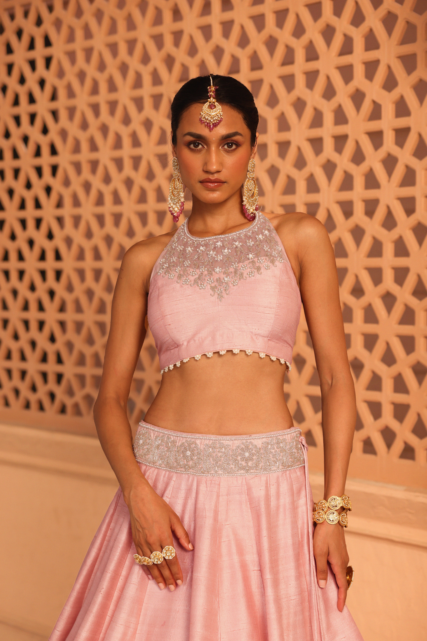 Humeyra - Rosepink Lehenga with Blouse and Dupatta