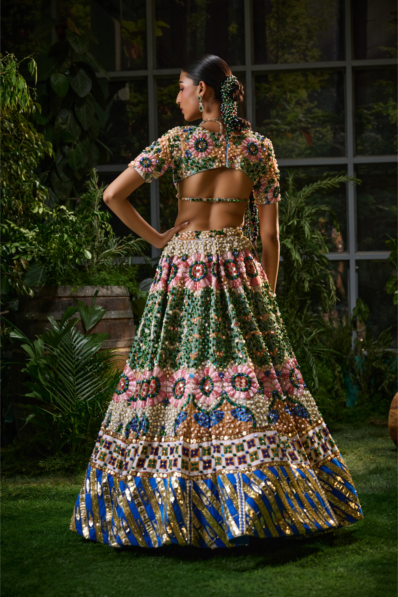 Multi Velvet Lehenga