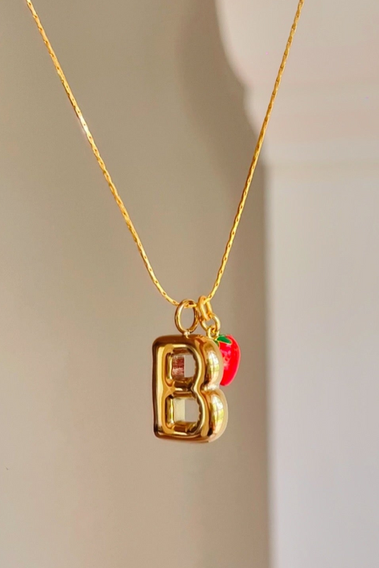 Balloon Letter x Berry Necklace