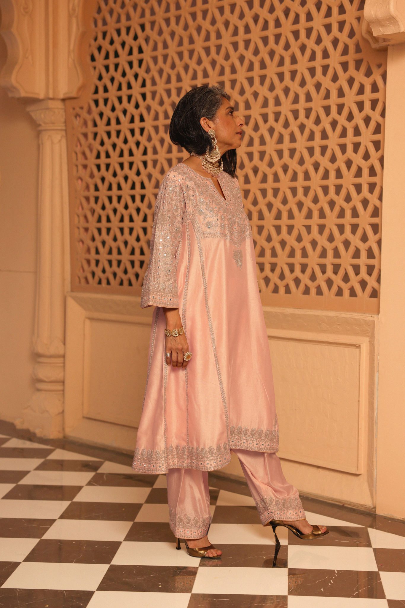 Aiman - Short Knee Length Chauga with Salwar