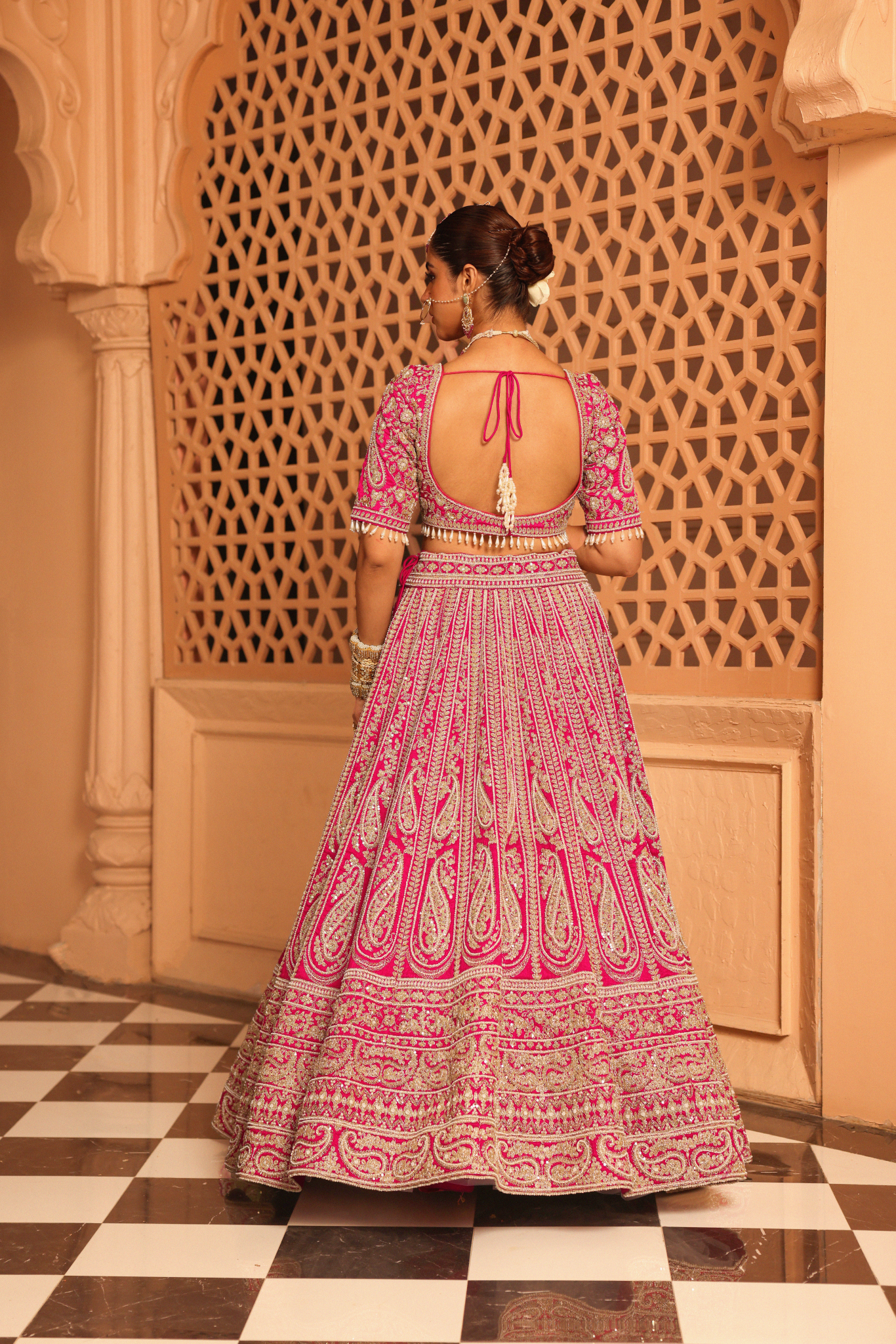 Inaya - Hotpink Lehenga with Blouse and Dupatta