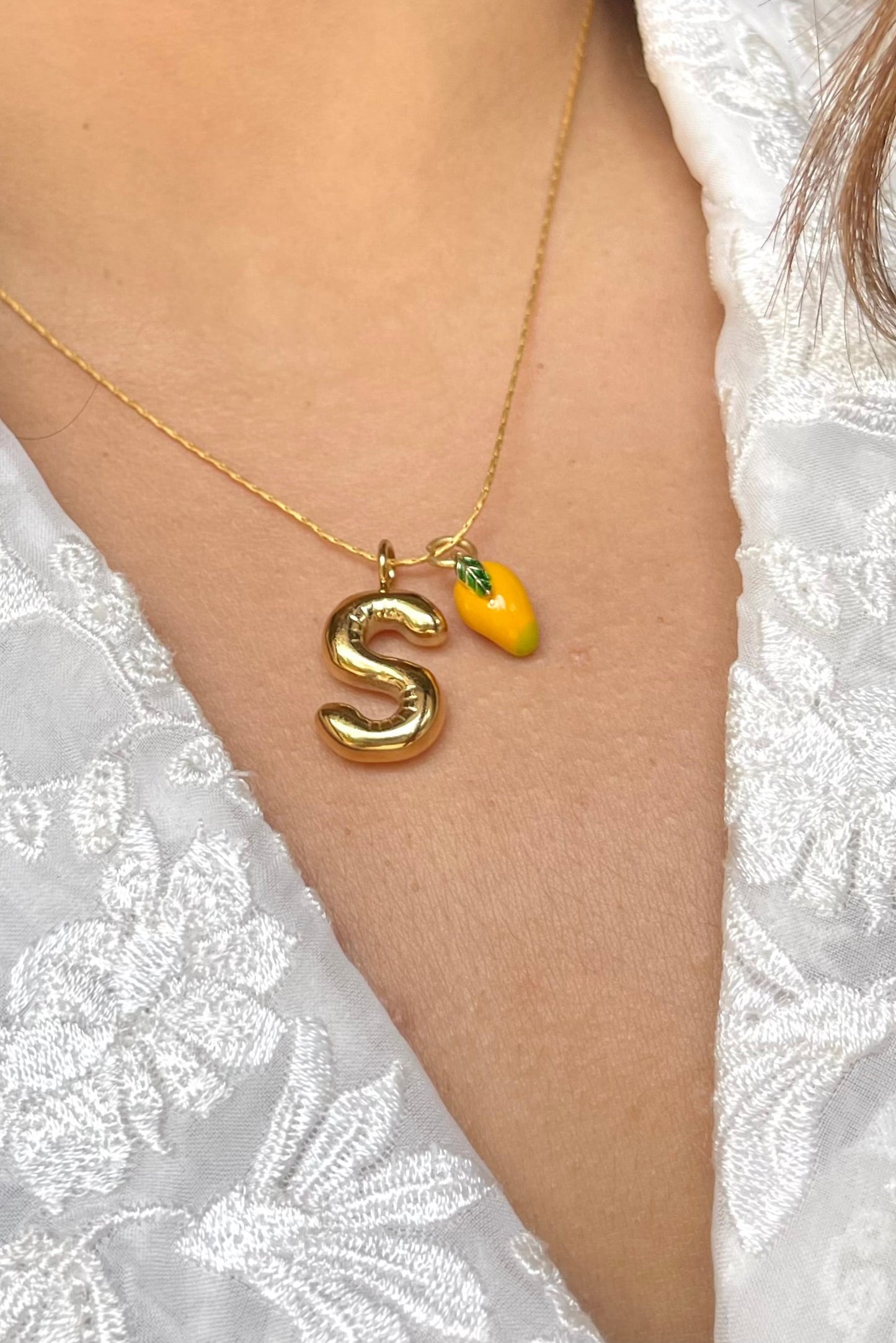 Balloon Letter X Mango Necklace