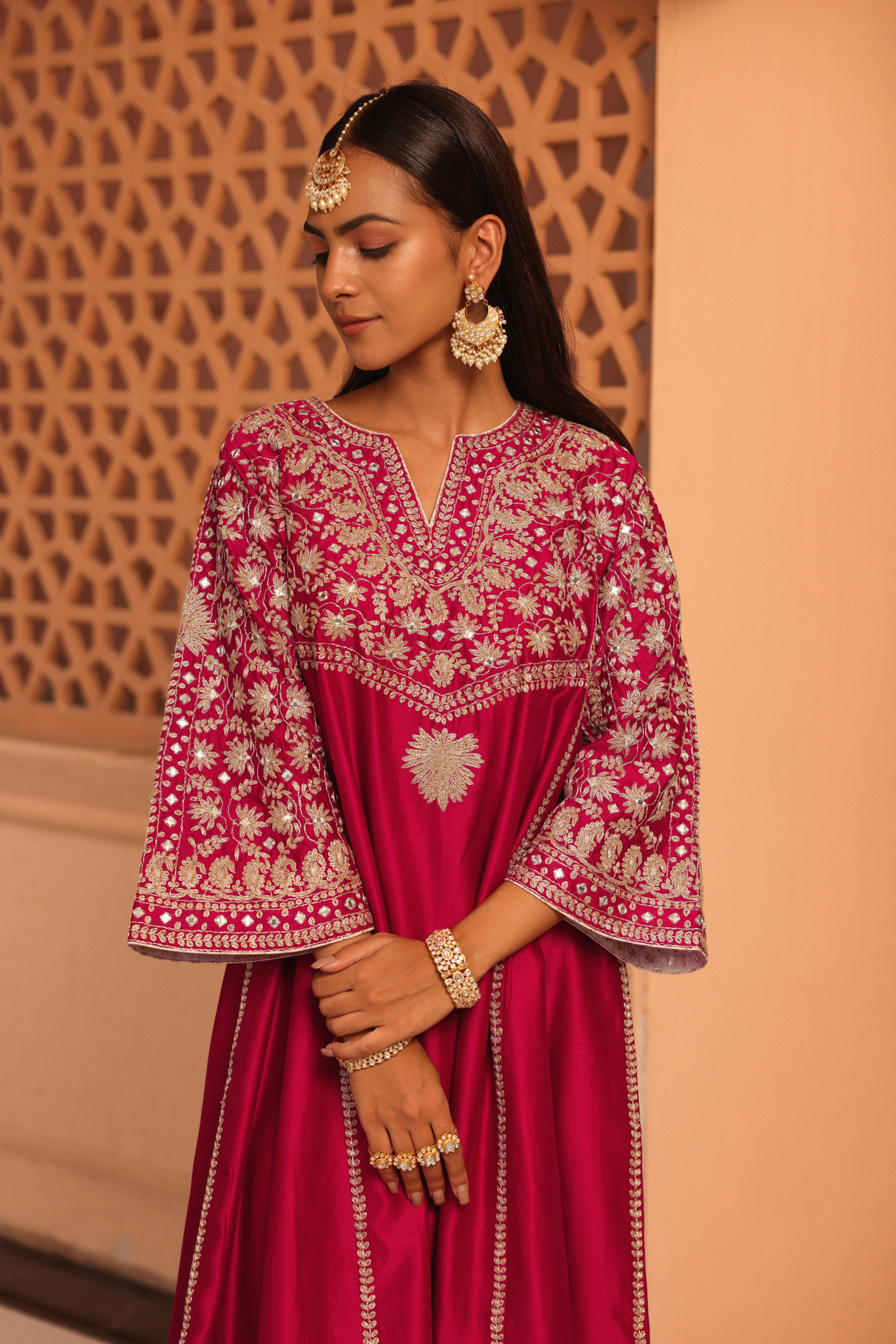 Aiman - Short Knee Length Chauga with Salwar and Odhni