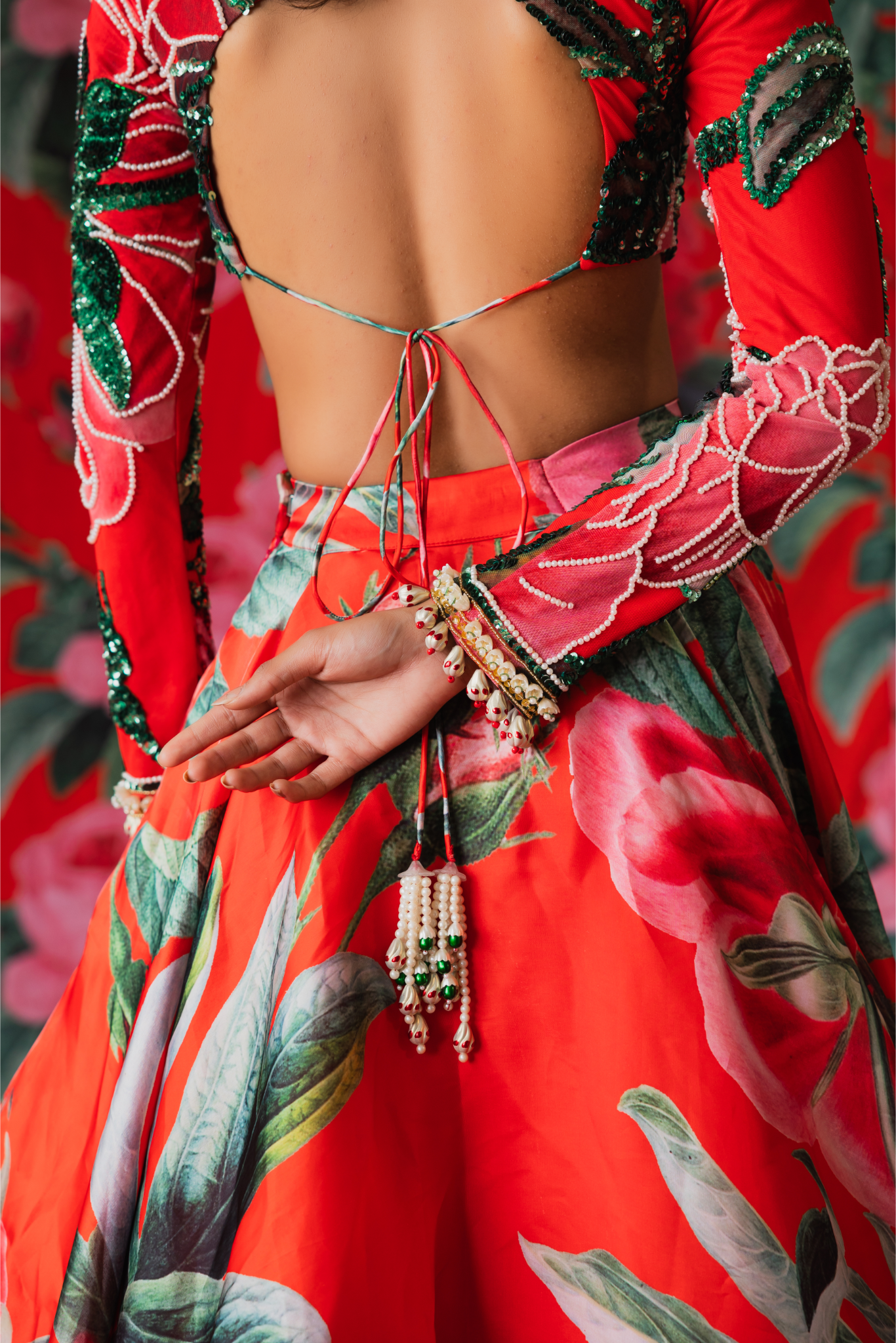 Red Glaze Lehenga