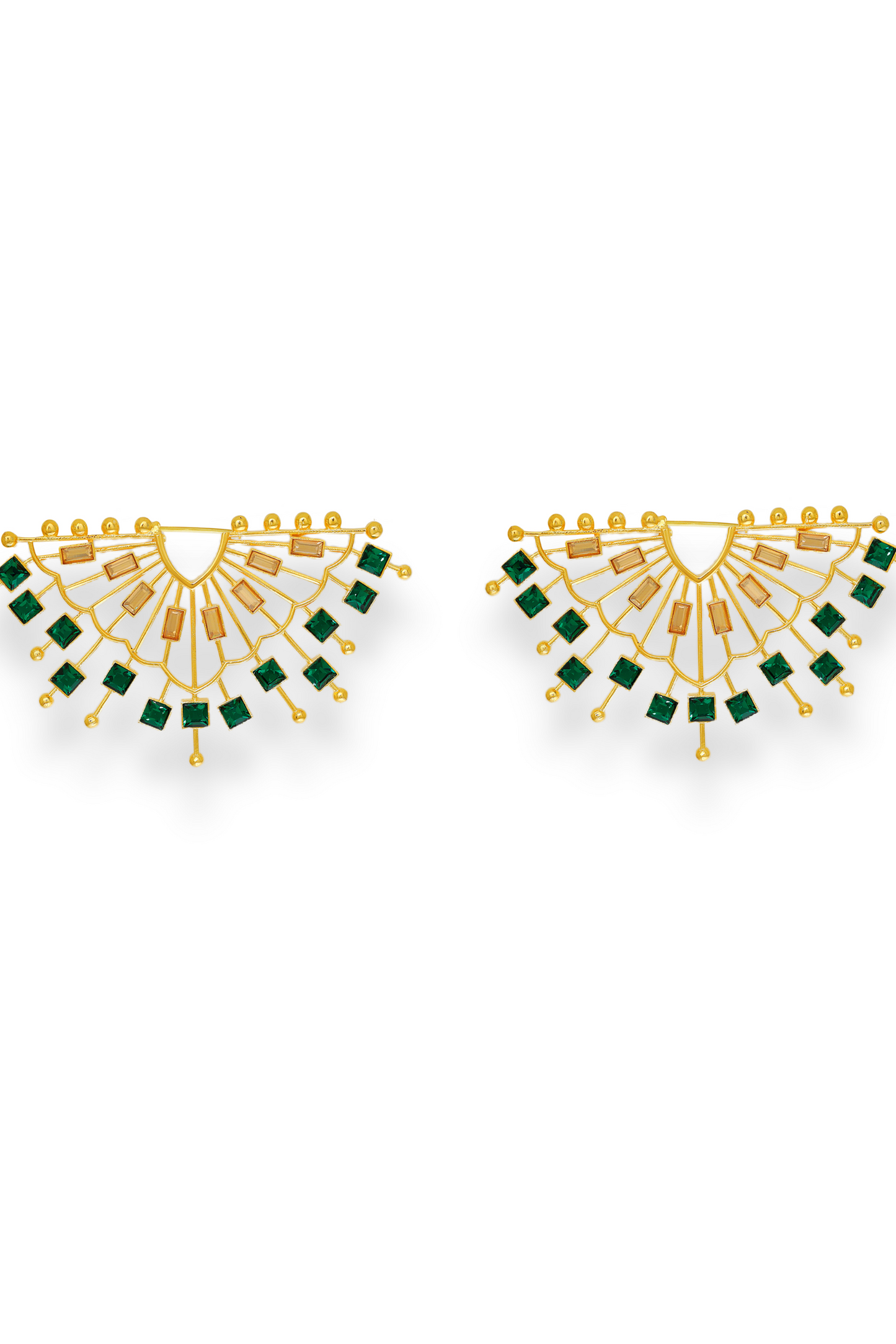 Cosmic Cadence Earrings - Emerald Green