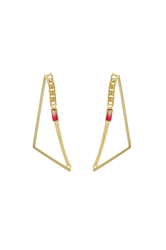 MELON DEW TRIANGLE EARRING