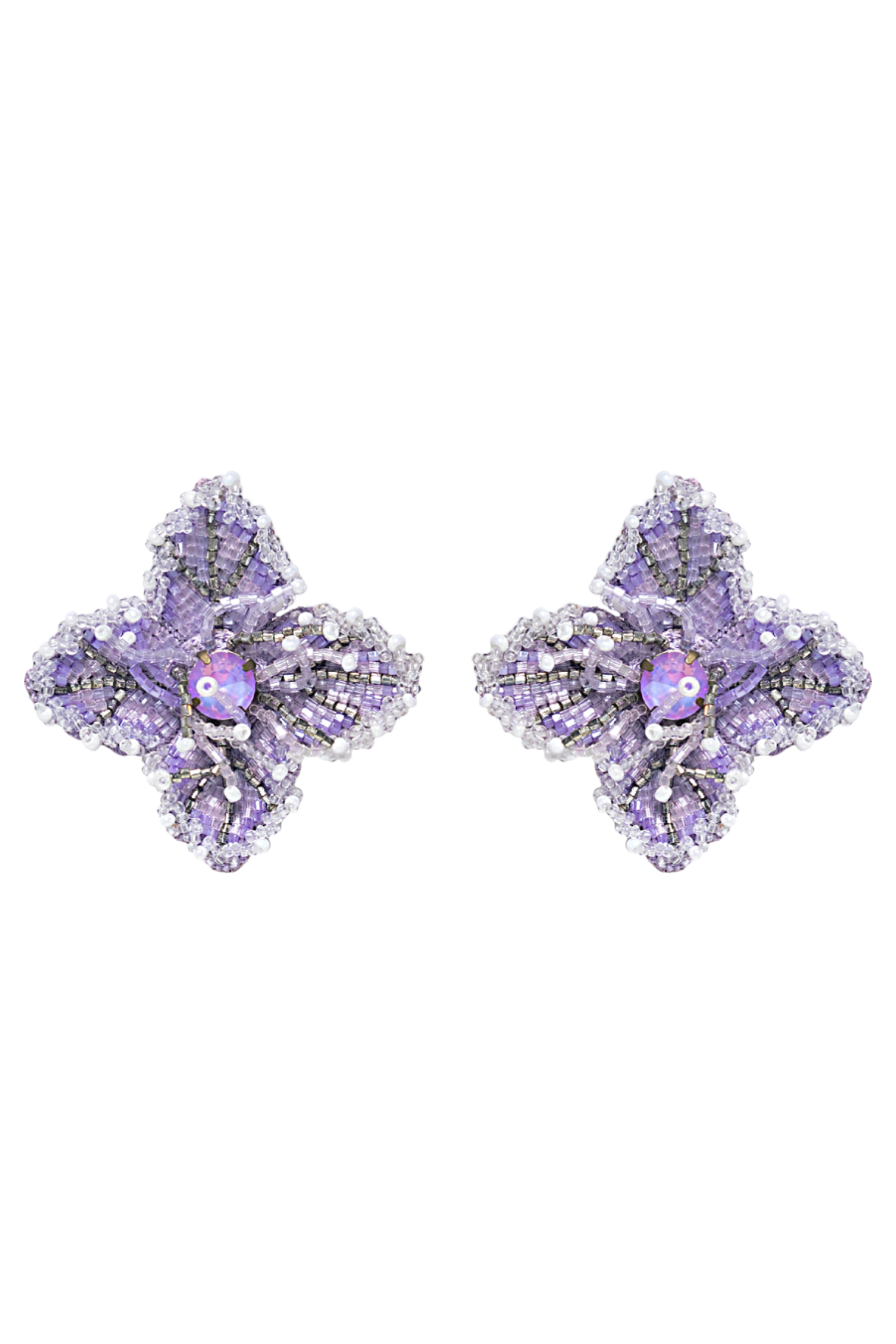 BEADED FLOWER EARRINGS