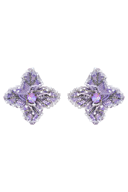 BEADED FLOWER EARRINGS