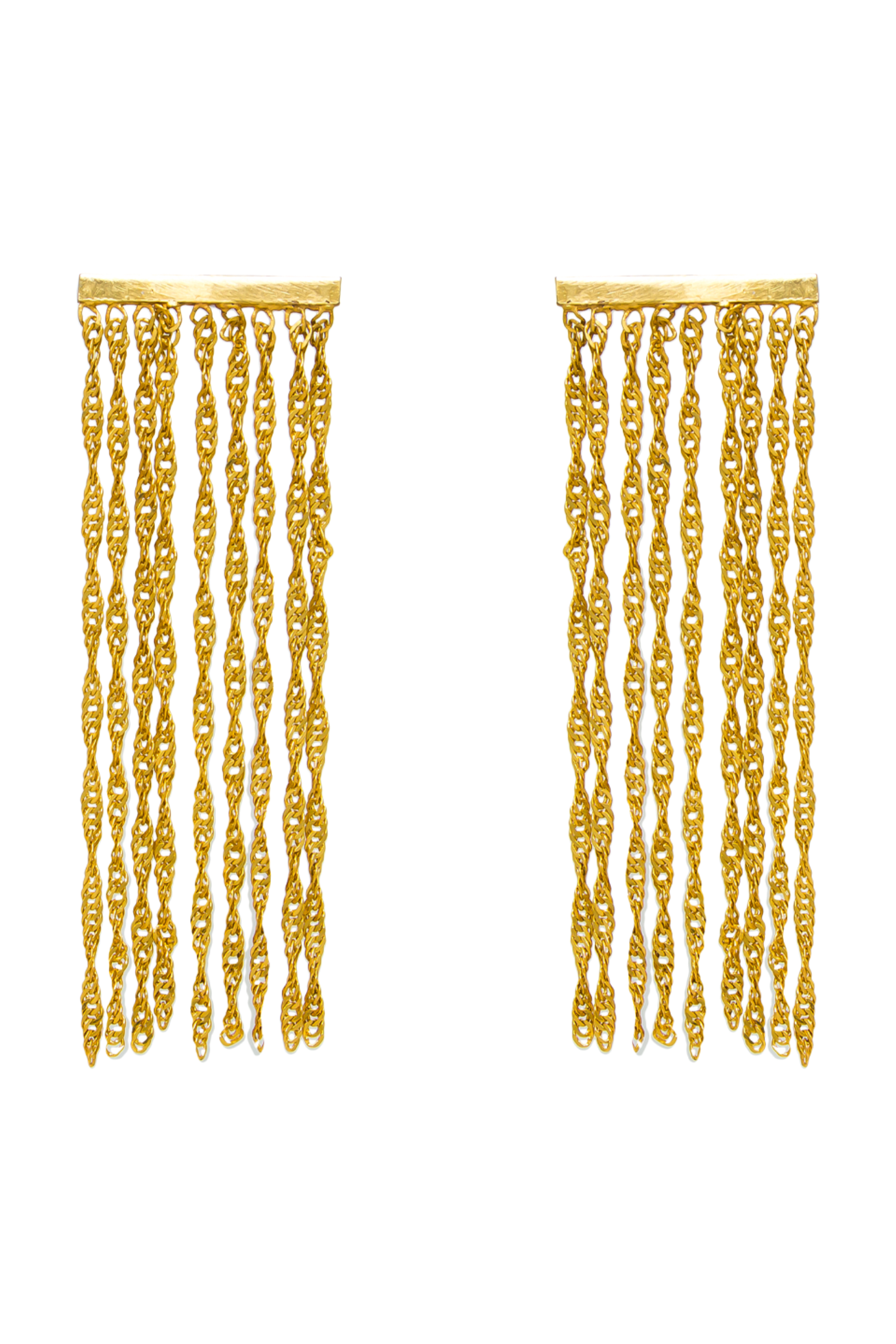 TWISTED CHAIN TASSEL EARRINGS