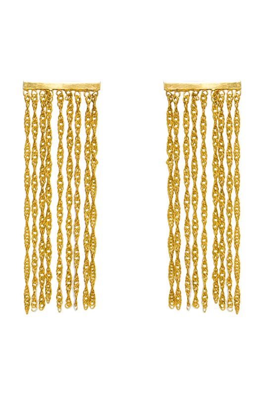 TWISTED CHAIN TASSEL EARRINGS